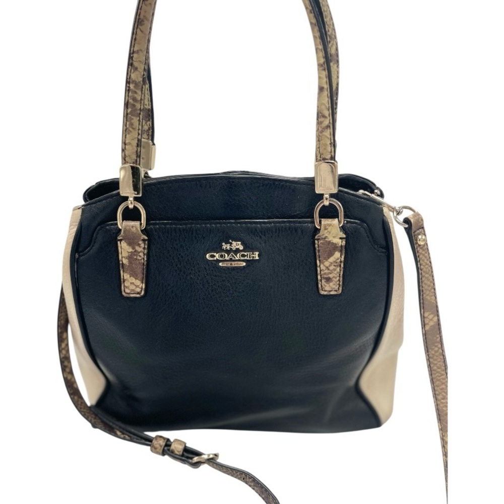 COACH Minetta Madison Pebbled Leather Snakeskin Handled Crossbody Bag